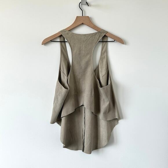 Veda Suede Leather Tank Scoop Neck Racer Back Size M - Picture 2 of 9